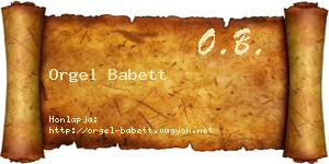 Orgel Babett névjegykártya